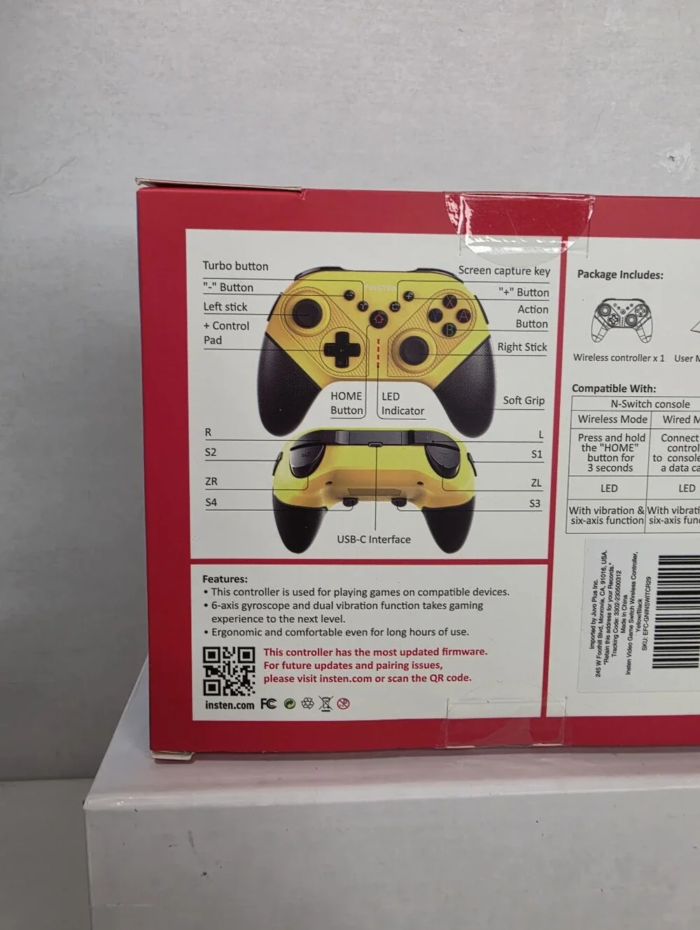 Insten Wireless Controller w/colorful lights for Nintendo Switch/PC.  NWT